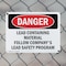 Signmission Lead Containing Material Safety Program Danger Sign, Plastic, 14in W x 10in L, 2PK OS-2PACK-DS-P-1014-L-1070 - alternate 6